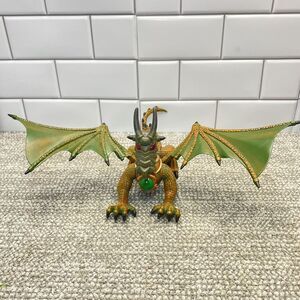 Mega Blox Krystal Wars Dragon W Crystal Green Gold‎ Excellent Cond